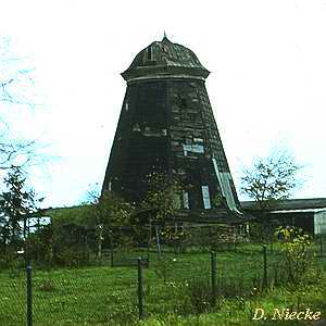 historische Windmhle  Brandenburg Anklam - Ansicht 1975