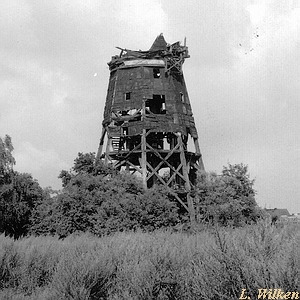 Windmhle in Eggesin - kurz vor Zusammenbruch 1995