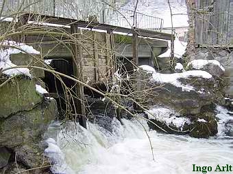 Wassermhle Eickhof - Wehr mit der Warnow 2006