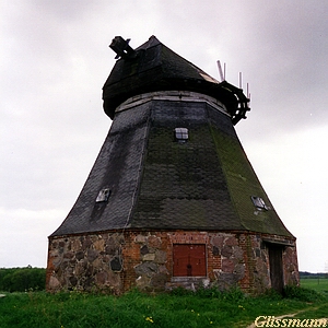 Windmhle bei Gotthun die Schamper Mhle - gesicherte Ruine 1989