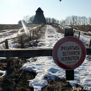 Windmhle bei Gotthun die Schamper Mhle - versperrter Weg