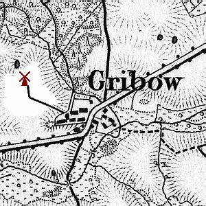 Windmühle in Gribow - Standort