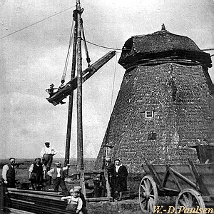 Windmhle Schlutow in Gtzkow - Wechsel der Flgelwelle