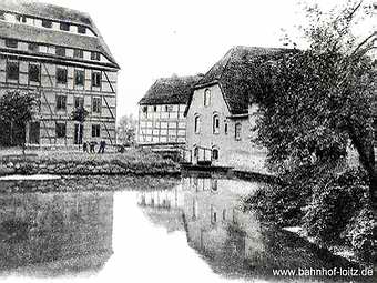 Wassermühle Loitz - Mühlenteich um 1900