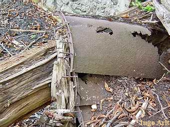 Wassermhle in Mhlenhagen -  Reste des Wasserrades