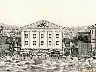 Städtische Kornmühle Parchim - Ansicht 1845