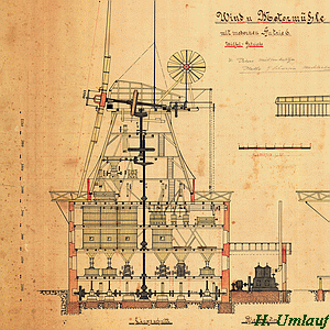 Windmhle Picher - Zeichnung um 1910