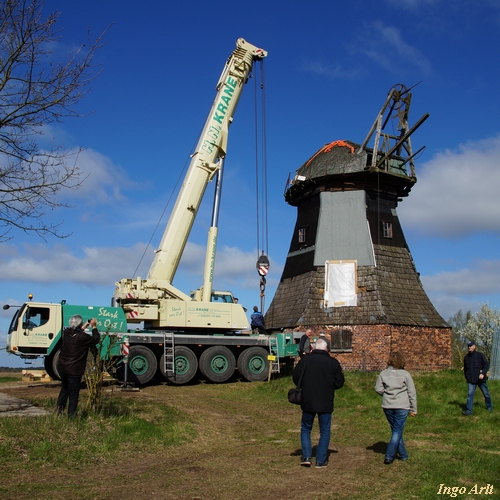 Windmhle Ruchow - Herunternehmen der Kappe 