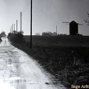 historische Windmhle Storkow - Blick vom Mllergehft 1987