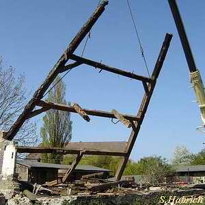 Windmühle Mahnksche Mühle Stralsund - Abbau der Mühle 2006