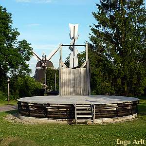 Windmhle Woldegk Windrosenmodell - Ansicht heute