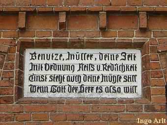 Wassermühle Ziddorf - Hausspruch